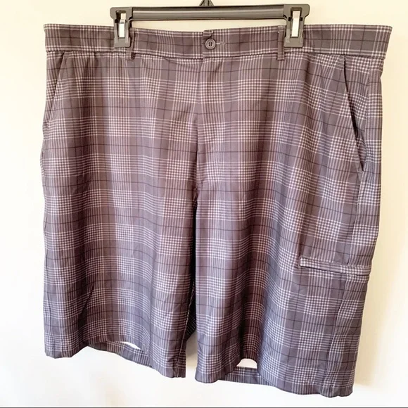 Pebble Beach Performance Grey Plaid Shorts | 42 - Picture 2 of 5